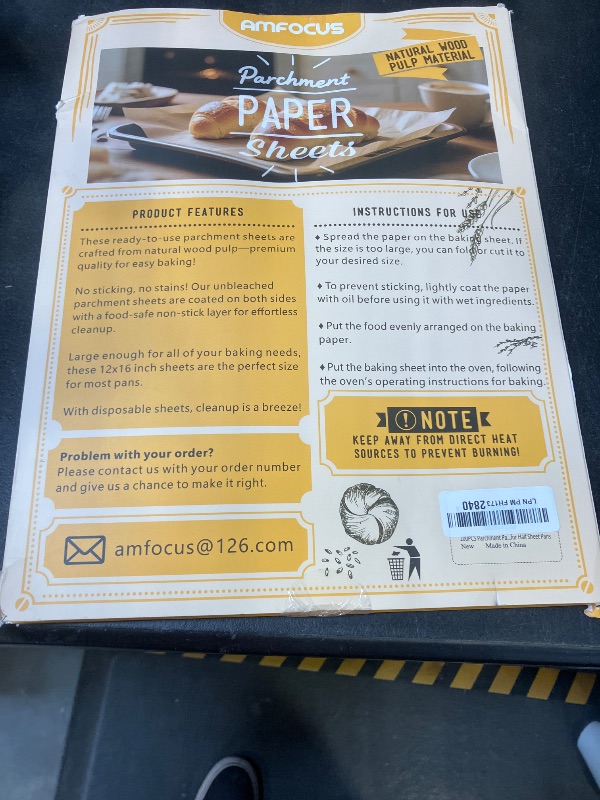 Photo 1 of 200 PCS Unbleached Parchment Paper Sheets for Baking 12x16 Inches, Non-Stick and Non-Toxic Pre-cut Parchment Sheets for Oven, Cooking, Grilling, Air Fryer and Steaming - Fit for Half Sheet Pans