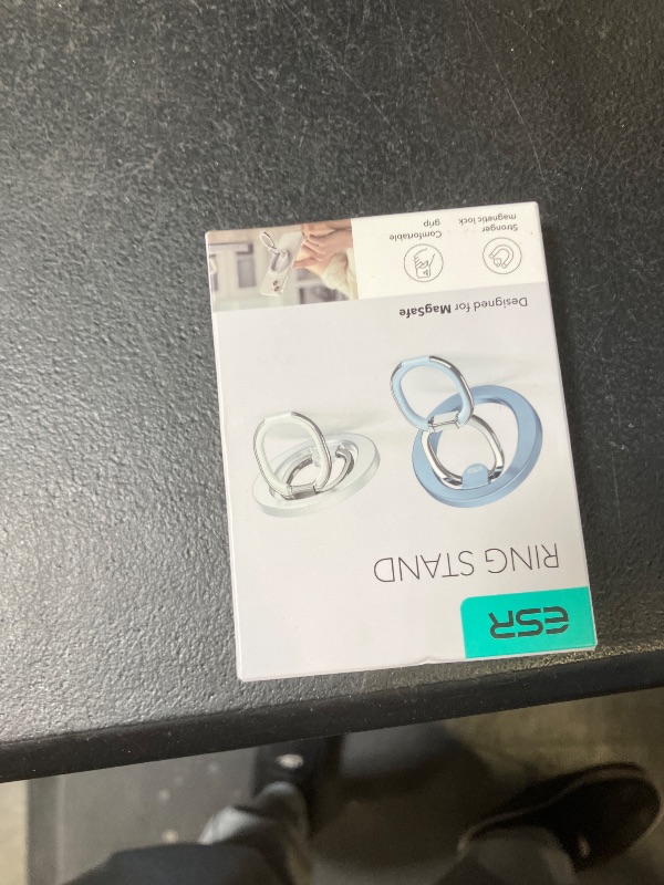 Photo 1 of ESR Magnetic Phone Ring Holder, for MagSafe Ring Holder, Magnetic Phone Grip with Adjustable Stand, Compatible with MagSafe Phone Grip, for iPhone 17/16/15/14/13/12, S25, Pixel 10, Blue Titanium