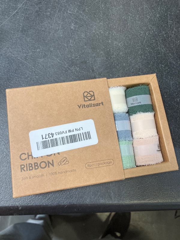 Photo 1 of Vitalizart 1" x 27 Yd Chiffon Silk Ribbon Mixed Color Ribbons Set 3 Yd x 9 Rolls Fringe Fabric for Wedding Invitations Bridal Bouquets Party Decoration Gift Wrapping Bow Making