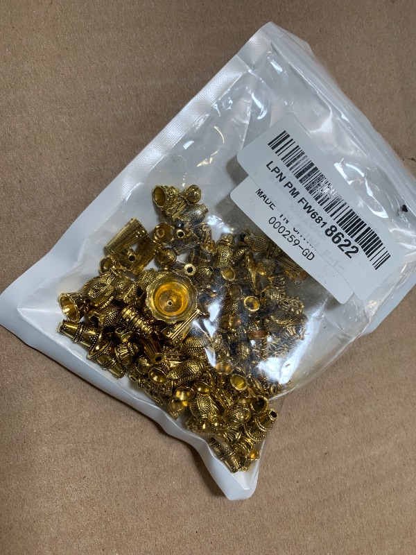 Photo 1 of 100 Gram (About 110-150pcs) Antique Gold Cone Bead Caps Flower End Caps Tassel End Cap for Jewelry Making Crafts DIY