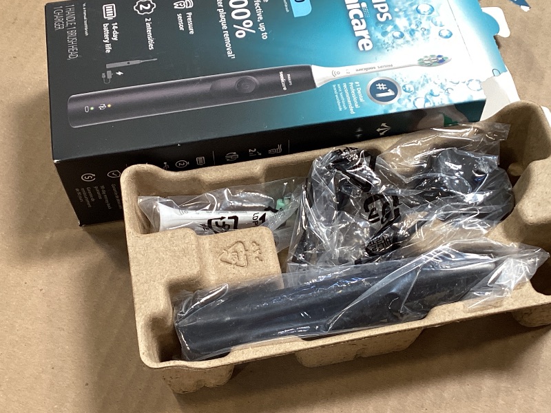 Photo 1 of Philips Sonicare 4100 Series Electric Toothbrush - Sonic Toothbrush with Advanced Sonic Technology, Pressure Sensor, Two Intensity Settings, Smartimer & Quadpacer, Black, Model HX3681/24