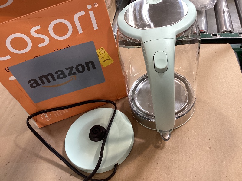 View 2 of Cosori Electric Kettle, No Plastic Contact With Water, Wide Mouth For Easy Cleaning, Auto Shut Off, 1.7L Tea Kettle & Hot Water Boiler, Water Heater & Teapot, Borosilicate Glass, Green, 1500W