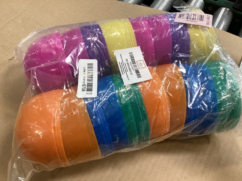 Photo 1 of 6 Inch Jumbo Fillable Easter Eggs, 12-Pack Colorful Bright Plastic Easter Eggs, Perfect for Easter Egg Hunt, Surprise Egg, Easter Hunt, Assorted Colors, 6" Giant Fillable Eggs (12-Pack)