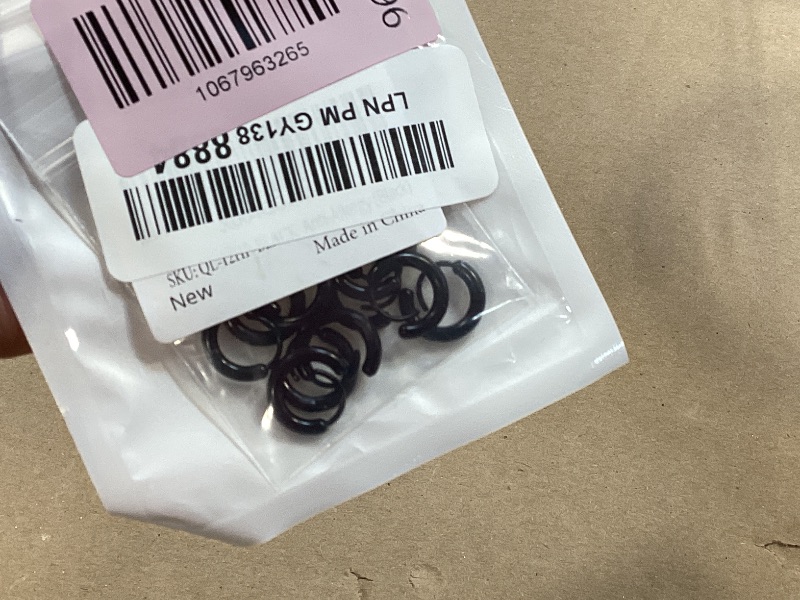 Photo 1 of Anti-Allergy Unisex Plastic Hoop Ear Retainers & Nose Rings Set, with Buckle, 12 Pairs. (Black)