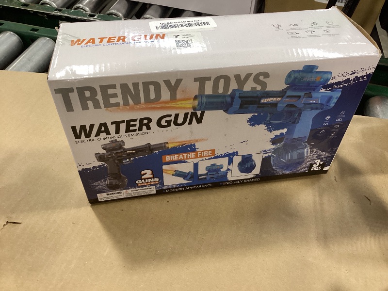 Photo 1 of 2Pcs Electric Water Gun for Kids Adults,Automatic Squirt Gun with Flashing Muzzle, 26FT Range, Leak-Proof Rechargeable Water Blaster for Summer Pool Beach Water Fights (Black+Blue)