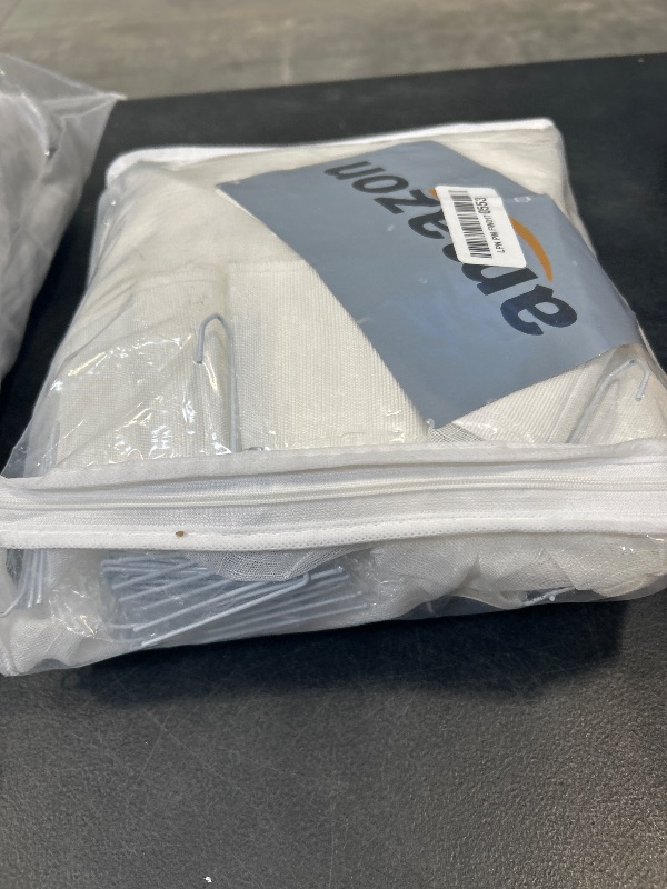 Photo 1 of Ftinala Off White Extra Long Sheer Curtain 132 Inches 1 Panel, Thin Textured Linen Look Floor to Ceiling Curtains & Drapes, Rustic Ivory See Through Sheers, Pinch Pleat Sliding Glass Door Curtain