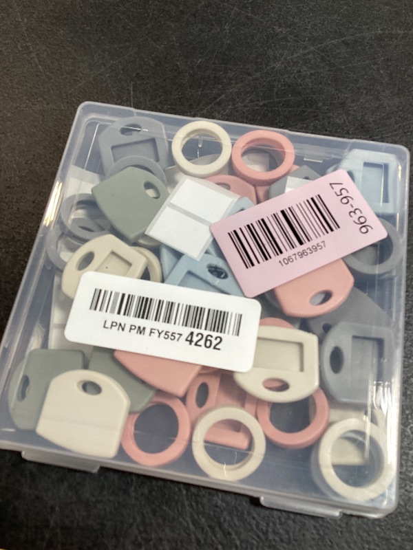 Photo 1 of CllyCnny Key Covers Caps Set: 50PCS Keys Caps Tags with Labels Cute Silicone Key Color Identifiers Covers for Square Round House Keys Head Protectors
