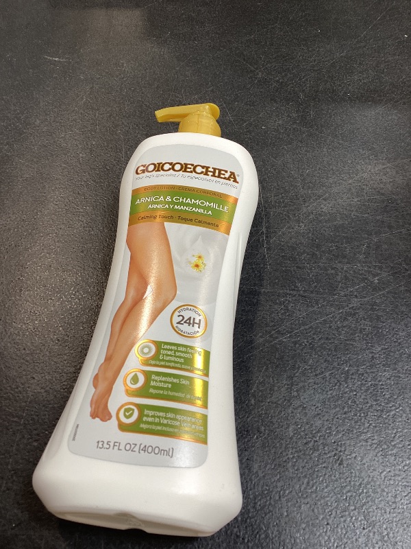 View 2 of Goicoechea Arnica & Chamomile Body Lotion | Soothes Tired Legs; Hydrates & Refreshes Skin; Non-Greasy Daily Formula; Varicose Veins Cream; Improves Appearance of Varicose Veins, 13.5 Oz, 1-Pack