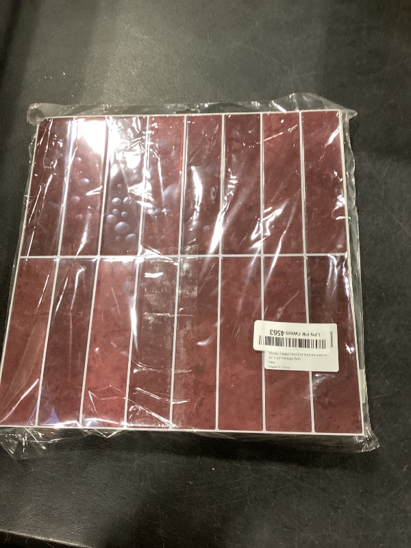 Photo 1 of 10 Sheets Upgraded Thicker Design Subway Tile Peel and Stick Backsplash,12”×12”Self Adhesive Wall Tiles Stick on Back Splash for Kitchen,Bathroom,Camper(Vintage Red)