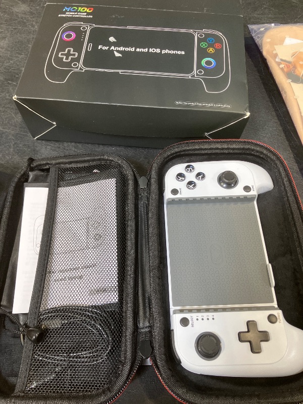 Photo 1 of ?Anti-Drift & Fast-Connect?Wireless Game Controller for iPhone/Android with Case | Hall Joysticks Bluetooth Phone Controller, For Cloud Gaming, Genshin Impact, Roblox, Call of Duty Mobile Gamers,White