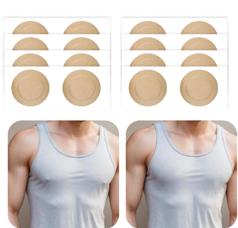 Photo 1 of ANAMPION Nipple Covers for Men?80Pcs (40 Pairs) Mens Nipple Cover Hider for Running, Marathon, Gym, Surfing.Central Non-Adhesive, Anti-Chafing, Hypoallergenic, No Show Anti-Chafe Nipple Tape.