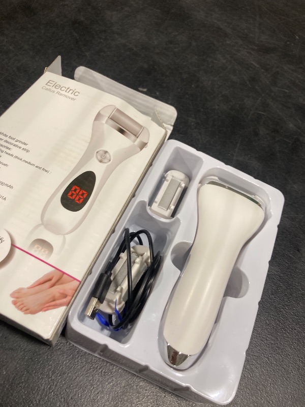 Photo 1 of Electric Foot Callus Remover Kit, Elmchee Rechargeable Callous removers 3 Grinding Heads Waterproof Foot Scrubber File, Professional Pedicure Tools kit Feet Care for Dead, Cracked Dry Skin