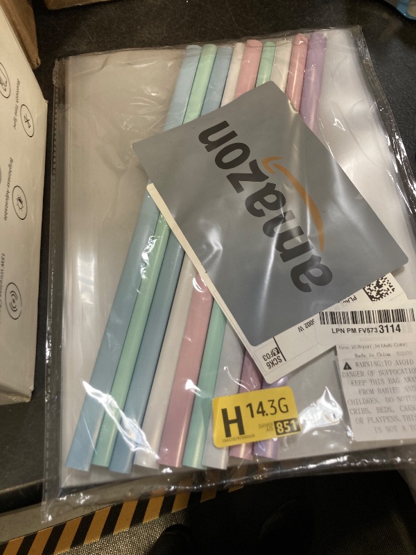 Photo 1 of 10 Report folders with Clear Cover and Sliding Bar, A4 and Letter Size Report Covers, Presentation Folder Binder for School Business, Holds 70 Sheets (Light Multi-Color)