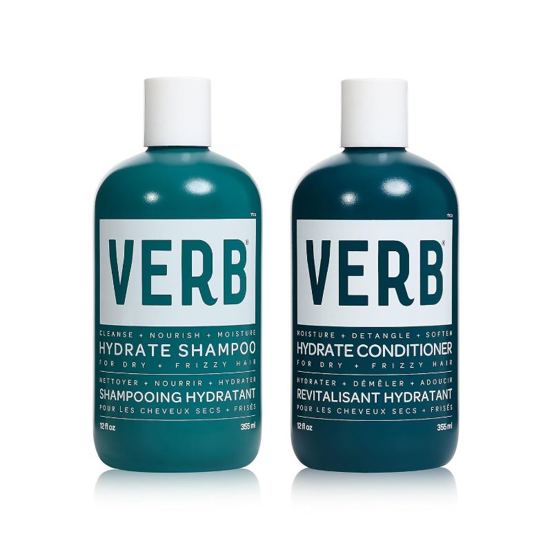 Photo 1 of VERB Hydrate Shampoo + Conditioner Duo - Cleanses + Nourishes Dry + Frizzy Hair to Smooth + Reduce Frizz - Amber + Warm Jasmine Scent