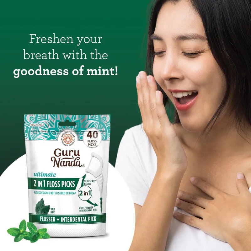 Photo 1 of GURU NANDA 2-in-1 Dental Floss Picks 2 PACKS