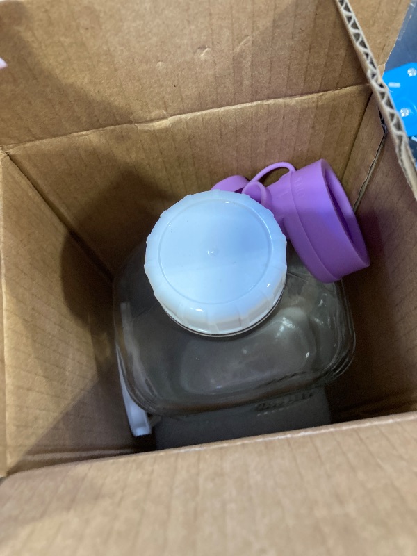 Photo 1 of Ritayedet 64 Oz Heavy Duty Glass Milk Bottle with Reusable Airtight Strong SCREW LID - 1/2 Gallon Water Bottles with Scale Lines - 2 Qt Glass Milk Jug Pitcher - Extra Gaskets & Handle!