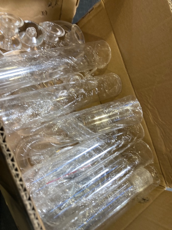 Photo 1 of 6 Arm Acrylic Candle Holder for Tables, Acrylic Candelabra Centerpieces for Taper LED Candles, 37.4 in Tall Candlestick Holder for Table Centerpiece Wedding Home Decor