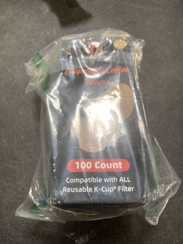 Photo 1 of 100 Count Fanativita K Cup Filters Disposable with Genius Lid Design, Fit All Reusable K Cups for Keurig (Unbleached)