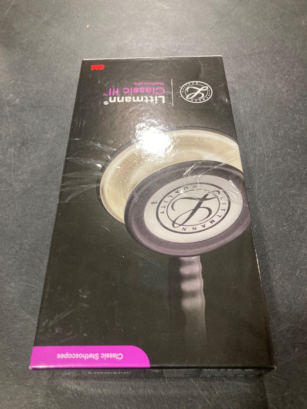 Photo 1 of 3M Littmann Classic III Monitoring Stethoscope, 5870, More Than 2X as Loud, Weighs Less, Stainless Steel Rainbow-Finish Chestpiece, 27" Black Tube, Stem and Headset