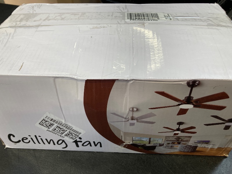 Photo 1 of QUTWOB 42" Ceiling Fan with Light and Remote,Farmhouse 5 Blades Quiet Reversible DC Motor Ceiling Fans for Modern Indoor/Outdoor/Patio/Living Room/Bedroom(Black/Walnut)