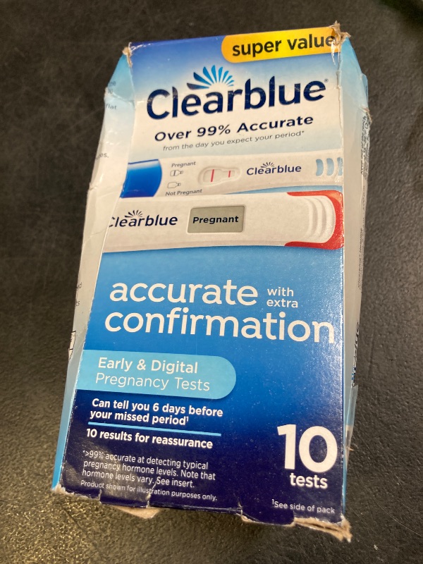 Photo 1 of Clearblue Early Pregnancy Test Kit, at-Home Pregnancy Test Kit for Women, hCG Hormone Pregnancy Tests with Easy-to-Read Results, 10 Tests