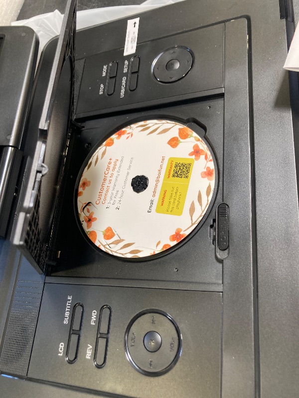 Photo 1 of 17.5" Portable DVD Player with 15.6" Large HD Screen, 6 Hours Rechargeable Battery, Support USB/SD Card/Sync TV and Multiple Disc Formats, High Volume Speaker, Black