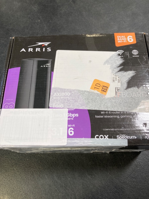 Photo 1 of Arris (G18) - Cable Modem Router Combo - Fast DOCSIS 3.1 Multi-Gigabit WiFi 6 (AX1800), Approved for Comcast Xfinity, Cox, Spectrum & More