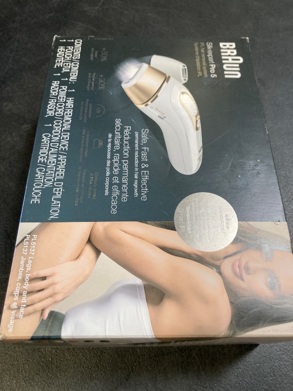 Photo 1 of Braun IPL Skin i·Expert, at Home Laser Hair Removal, Permanent Visible Hair Reduction, with Free App, Smart IPL, Vanity Case, Venus Razor, 2 Smart Heads, Facial Trimmer, PL7219