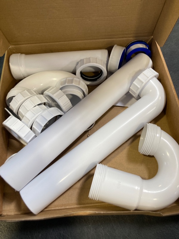 Photo 1 of Saillong Garbage Disposal Installation Kit Complete Kitchen Sink Drain Pipe Kit for Double Bowl Sink, 1-1/2" Plumbing, Simple Install, Leak Proof (Set B)