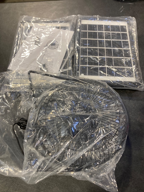 Photo 1 of 8 Inch Solar Fan with Dual Solar Panels, 25W Powerful Solar Powered Fan for Air Circulation and Cooling in Greenhouse, Pet House, Chicken Coop, Garage, Camping, Install-Free