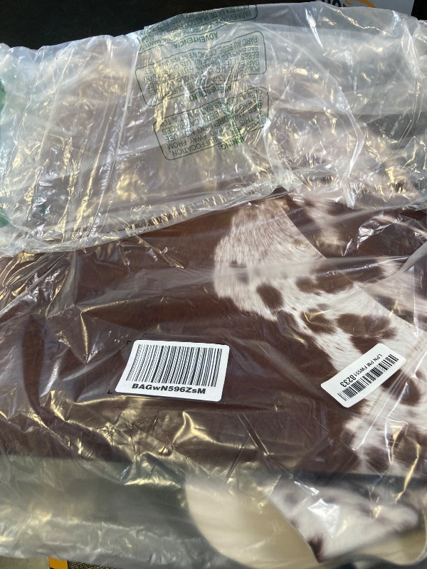 Photo 1 of Easycozy Faux Cowhide Large Cow Print Rug - 5.2 x 6.3 Feet Thickened Elastic Rug for Bedroom, Living Room, Home Office, Western Decor