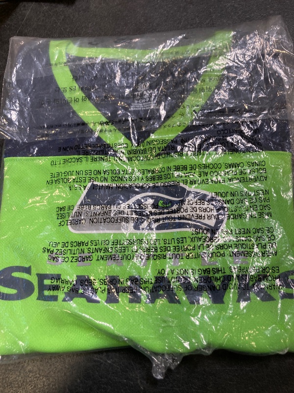 Photo 1 of NFL Kids Youth 8-20 Officially Licensed Team Color V-Neck Wordmark Performance Primary Logo Jersey T-Shirt (Seattle Seahawks Green, 18-20)