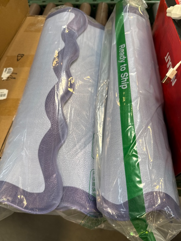 Photo 1 of Arenarug Scalloped Navy Blue Kitchen Mats Rugs Sets of 2 Cushioned Anti Fatigue Floor Mat Waterproof Kitchen Rugs Non Slip Foam Comfort Standing Mat for Sink Laundry