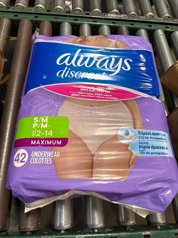 Photo 1 of Always Discreet Adult Diapers for Women, Incontinence Underwear, Postpartum Essentials, Disposable Briefs, Max Absorbency, Bladder Leak Protection, Small/Medium, 84ct