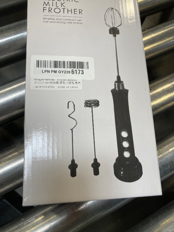 Photo 1 of Rechargeable Milk Frother Handheld with 3 Detachable Stainless Steel Whisks, 3 Speed Adjustable Electric Whisk Foam Maker, Handheld Drink Mixer, Frother Wand for Coffee, with Storage and Charging Base