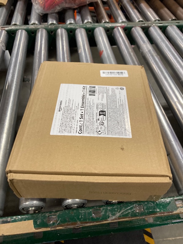 Photo 1 of Amazon Basics Soft, Comfortable Queen Size Bed Sheets, Deluxe Microfiber, 4-Piece, Bright White Striped