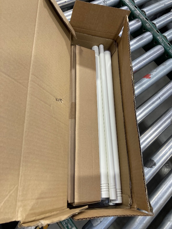 Photo 1 of White Double Curtain Rods for Windows 66 to 120 inch, Farmhouse Vintage Decorative 1 Inch Adjustable Long Dual Curtain Rod, Heavy Duty Boho Double Drapery Pole with Antique White Grain Finial
