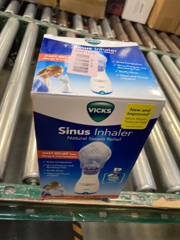 Photo 1 of Vicks Sinus Inhaler, Plug-in Non-Medicated Steam Inhaler for Sinus Relief, Allergies, Congestion & Colds, Vocal Steamer, Soothes Nasal & Throat Passages, Works with VapoPads (1 Included)