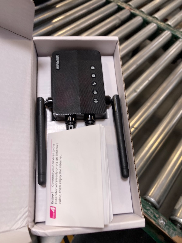 Photo 1 of 1200Mbps Dual Band 5GHz/2.4GHz WiFi Extender, WiFi Extender Signal Booster, 12880 Sq.Ft Coverage, 105-Device Support, Setup for Home & Outdoor Use