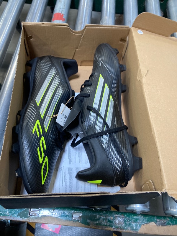 Photo 1 of Adidas Unisex-Adult F50 Club Firm Ground/Multi Ground, Black/Iron Metallic/Lucid Lemon, 11