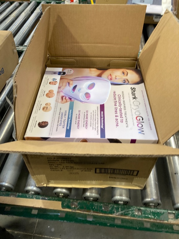 Photo 1 of Shark CryoGlow LED Face Mask with Under-Eye Cooling, Anti-Ageing & Blemish Repair, Red & Blue LED, Infrared Light Therapy, USB-C, Remote Control, Storage Bag, Lilac Chill, FW312PL