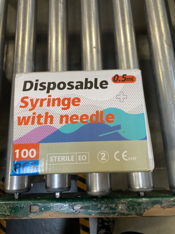 Photo 1 of 0.5ml 31G 5/16 Inch 8mm Syringe, Lab Syringes Individually Wrapped, Pack of 100