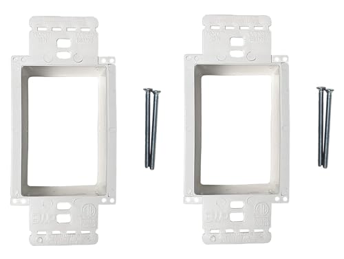 Photo 1 of BestMounts - 2 Pack Electrical Power Outlet Box Extender Kit – Single Gang Box Extender - Single Receptacle Heavy Duty Plastic (White)