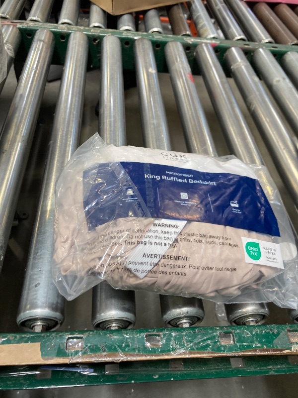 Photo 1 of Wrap Around Dust Ruffle Bed Skirt - Cream - for King Size Beds with 12 Inch Drop - Easy Fit Elastic Strap - Adjustable Pleated Bedskirt w/Brushed Fabric - Wrinkle Free - for Women, Men, Kids & Teens