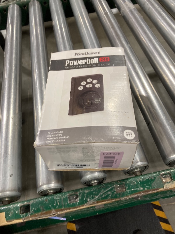 Photo 1 of Kwikset Powerbolt 240 5-Button Keypad Matte Black Contemporary Electronic Deadbolt Door Lock, Featuring Convenient Keyless Entry, Customizable User Codes and Auto-Locking