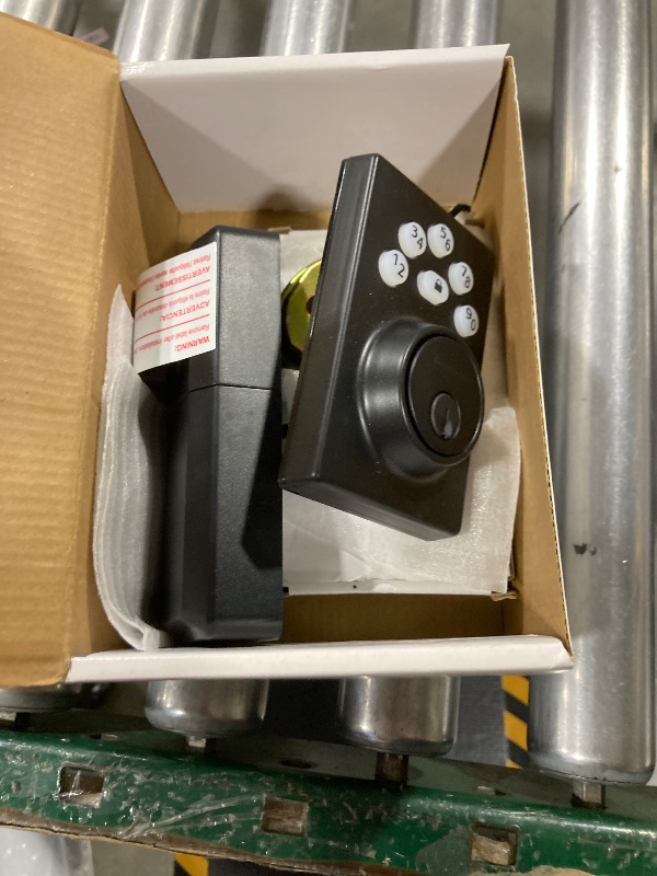 Photo 1 of Kwikset Powerbolt 240 5-Button Keypad Matte Black Contemporary Electronic Deadbolt Door Lock, Featuring Convenient Keyless Entry, Customizable User Codes and Auto-Locking