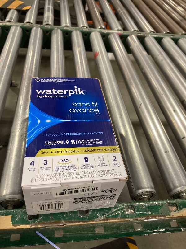 Photo 1 of Waterpik Cordless Advanced 2.0 Water Flosser For Teeth, Gums, Braces, Dental Care With Travel Bag and 4 Tips, ADA Accepted, Rechargeable, Portable, and Waterproof, White WP-580
