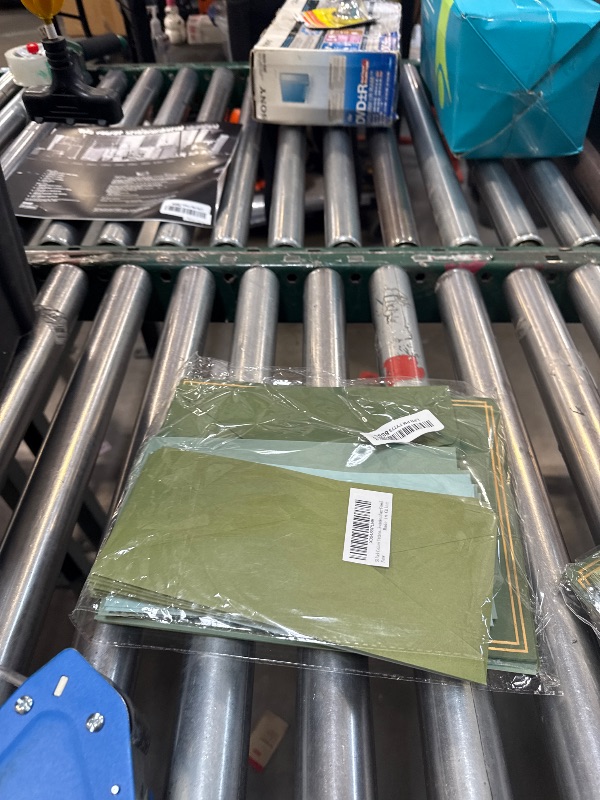 Photo 1 of 50 Pack Colored Stationery Set, 5 Colors #10 Business Envelopes, 50 Sheets 8.5x11 Paper Sheet and Gold Stickers for Office, Letters, Invitations (Sage-Green)