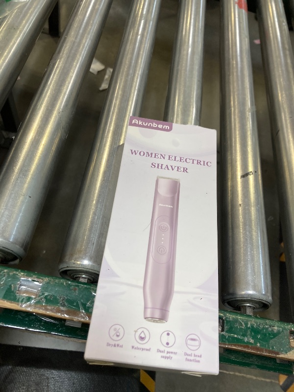 Photo 1 of Akunbem Bikini Trimmer for Women, Electric Shaver and Razor Rechargeable 2-in-1 Body and Facial Epilator, Dual Heads for Painless Trimming of Pubic Hair, Face, Underarms and Legs, IPX7 Waterproof.