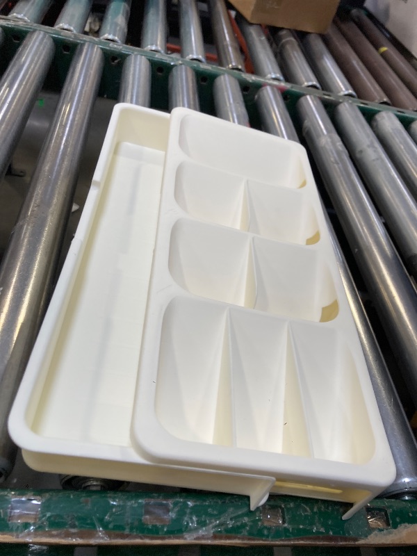 Photo 1 of Faridabio Kitchen Drawer Organizer Tray,Expandable Cutlery Silverware Organizer Storage Tray for Kitchen Drawer Flatware Spoons Forks,Creamy White